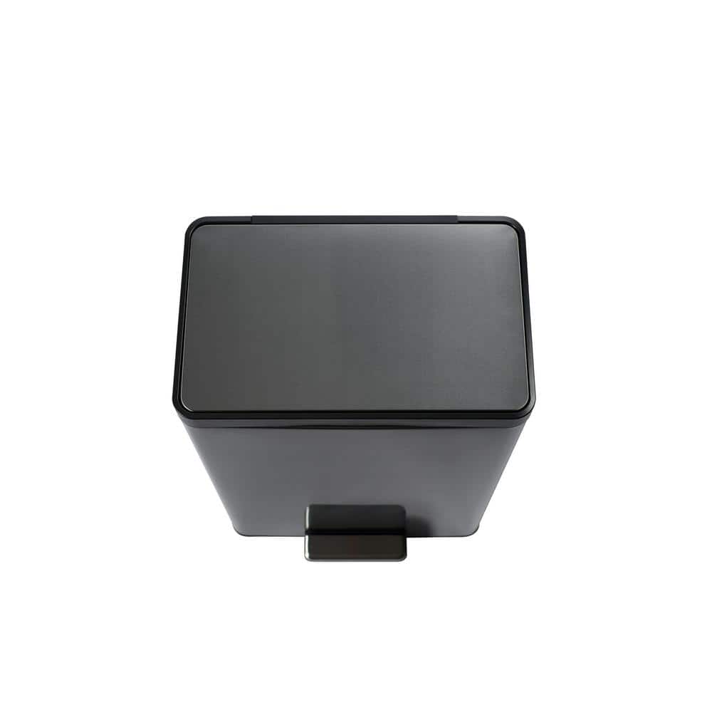 Charcoal Stainless Steel 12 Gallon Pedal Trash Can