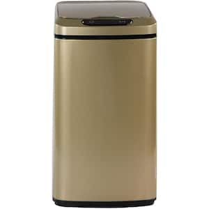3.2 Gal. Gold Metal Household Trash Can with Sensor Lid