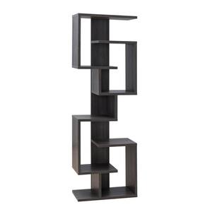 23.25 in. Gary Wooden Geometric 7-Multi Layered Shelves Bookcase