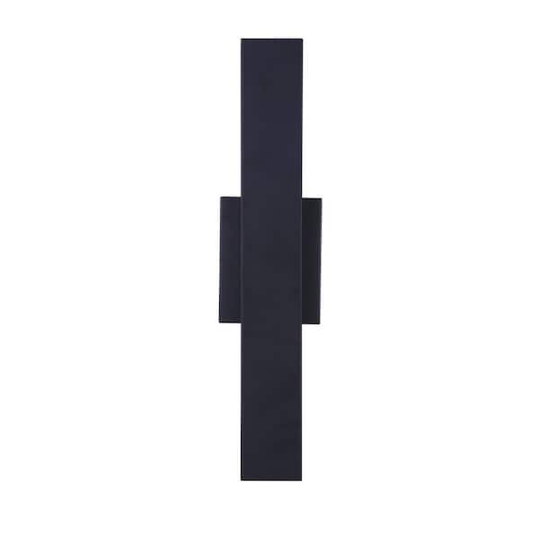 CRAFTMADE Rens 19.63 in. Black Finish Outdoor Hardwired Integrated LED Wall Lantern Sconce