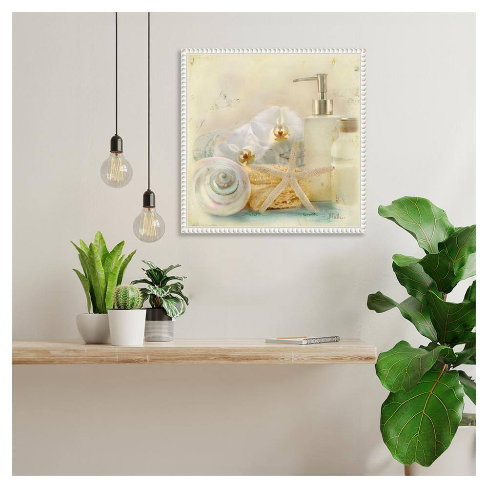 Beaded White Framed Nautical Still Life Canvas Print