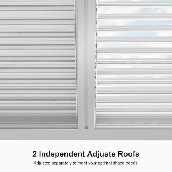 PURPLE LEAF 11 ft. x 13 ft. White Aluminum Frame Outdoor Hardtop