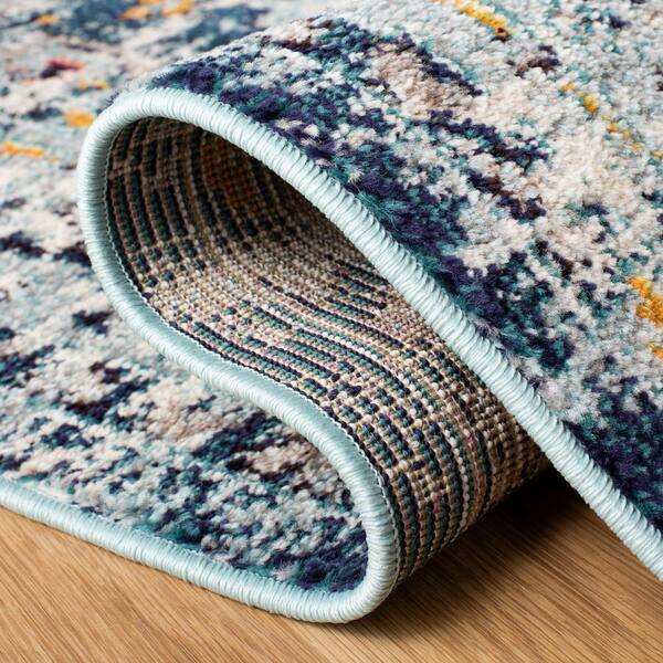 SAFAVIEH Madison Dark Blue/Light Blue 7 ft. x 7 ft