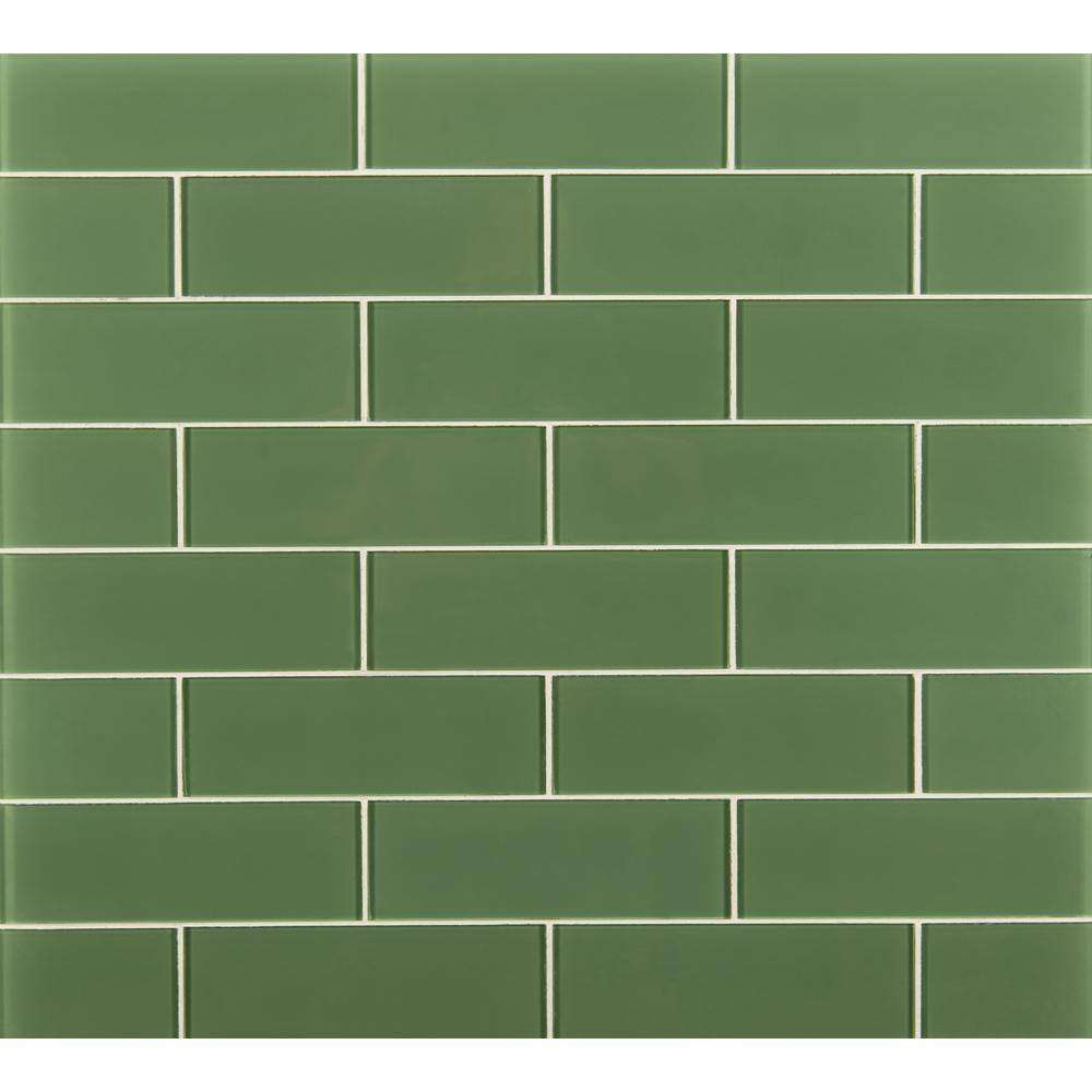 MSI Take Home Tile Sample Evergreen 3 in. x 9 in. x 8mm Mixed Glass