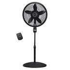 Cyclone Adjustable-Height 18 in. 3 Speed Black Oscillating Pedestal Fan with Programmable Timer and Remote Control