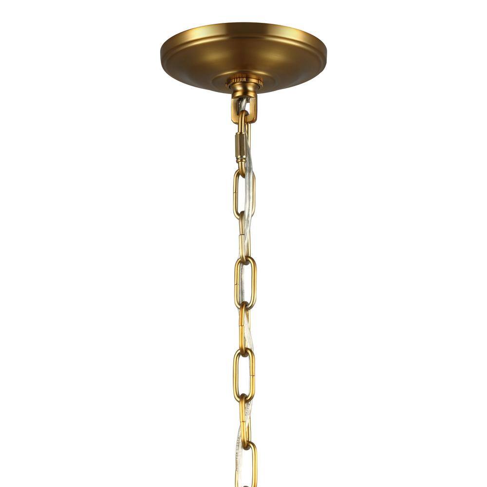 Modern Classic Burnished Brass 3-Light Globe Pendant with Clear Glass