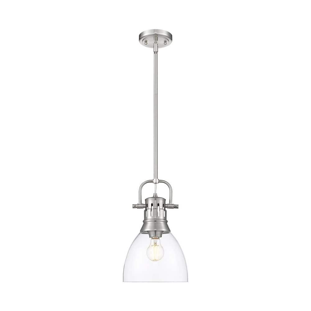Duncan 100-Watt 1 Light Pewter Shaded Pendant Light with Clear Glass Shade, No Bulbs Included price history on PriceWatchPro
