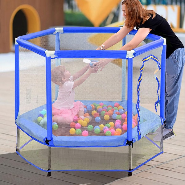 Mini trampoline with top net