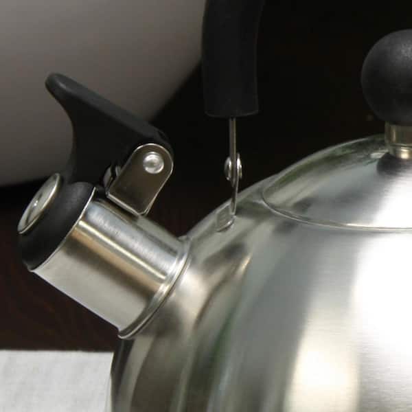 Mr. Coffee Carterton Stainless Steel Whistling Tea Kettle, 1.5-Quart,  Mirror Polish