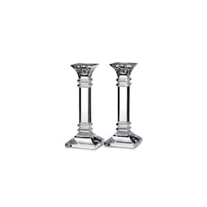 Treviso Clear Crystal 8 in. Candle Holder (Set of 2)