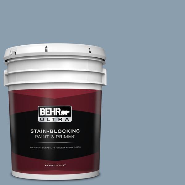 BEHR ULTRA 5 gal. #BNC-08 Sonata Blue Flat Exterior Paint & Primer