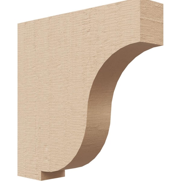 Ekena Millwork 2 in. x 10 in. x 10 in. Series 1 Thin Van Buren Rough Cedar Woodgrain Timberthane Polyurethane Corbel, Primed Tan