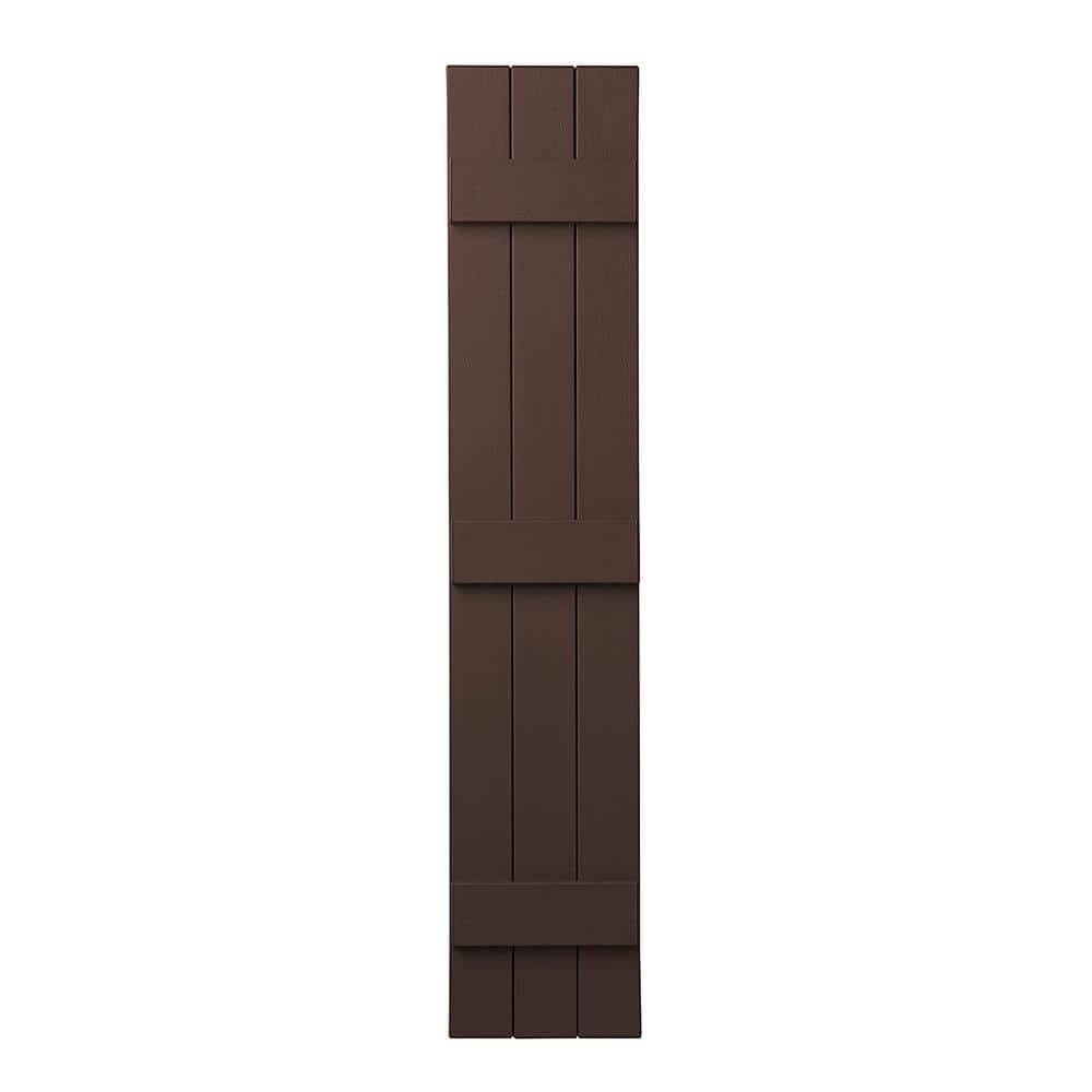 11 in. x 67 in. Polypropylene Plastic 3-Board Closed Board and Batten Shutters Pair in Terra Brown price history on PriceWatchPro