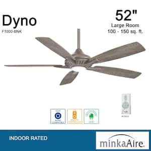 Dyno 52 in. Integrated LED Indoor Burnished Nickel Ceiling Fan with Remote Control