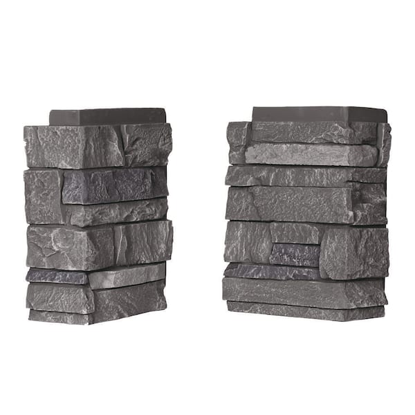Polyurethane Faux Ledgestone Corners -Volcano Ash