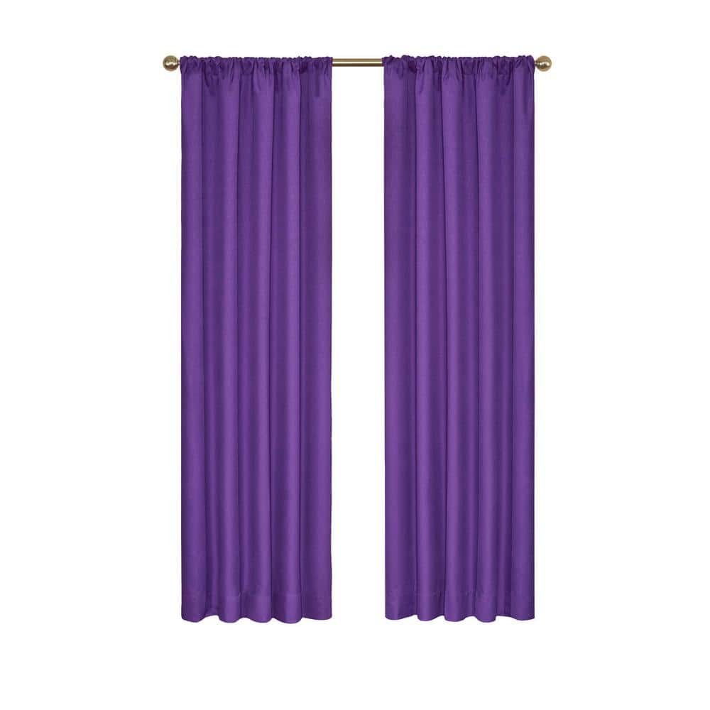 Eclipse Purple Rod Pocket Blackout Curtain 42 In W X 54 In L 10707042x054pur The Home Depot