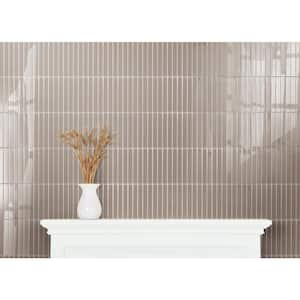 Take Home Sample - Chesnutt Taupe 3.26 in. x 8 in. Glass Peel and Stick Wall Mosaic Tile (0.18 Sq. Ft./Each)