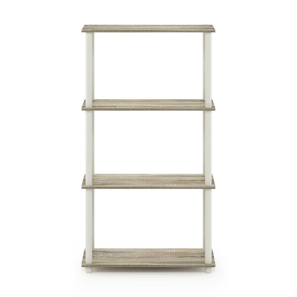 Sonoma Oak & White Kids' 4-Tier Multipurpose Shelf Display Rack