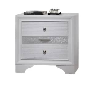 26 in. H x 26 in. W x 17 in. D White Nightstand With 3-Drawer (1-SET)