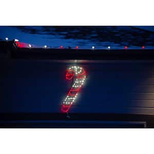 3 ft. 90-Light LED Red and White Candy Cane Novelty Light