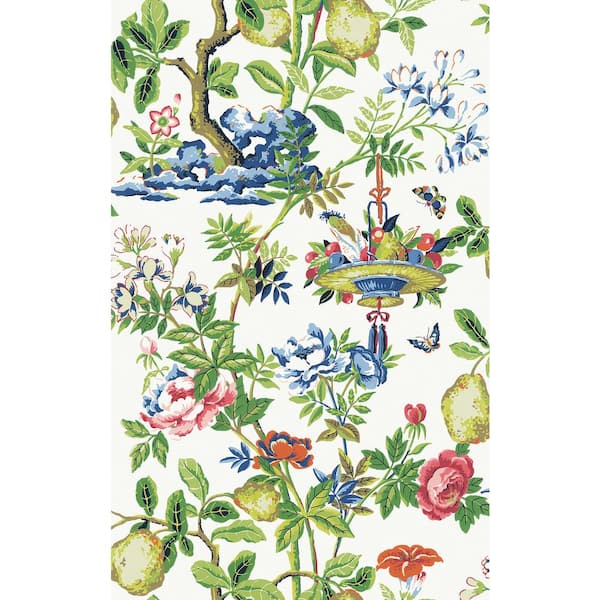 Scalamandre Green Bloom Shantung Garden Self Adhesive Wallpaper SCS3840 ...