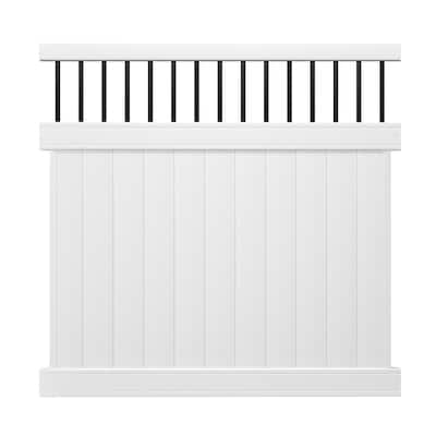 Veranda Pro Series 5 in. x 5 in. x 8 ft. White Vinyl Woodbridge Closed ...