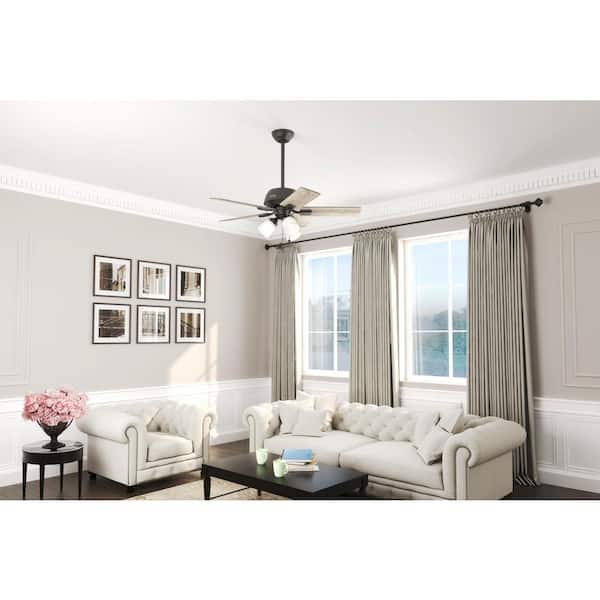 Hunter - Crystal Peak 44 in. Indoor Noble Bronze Ceiling Fan with Light Kit Included