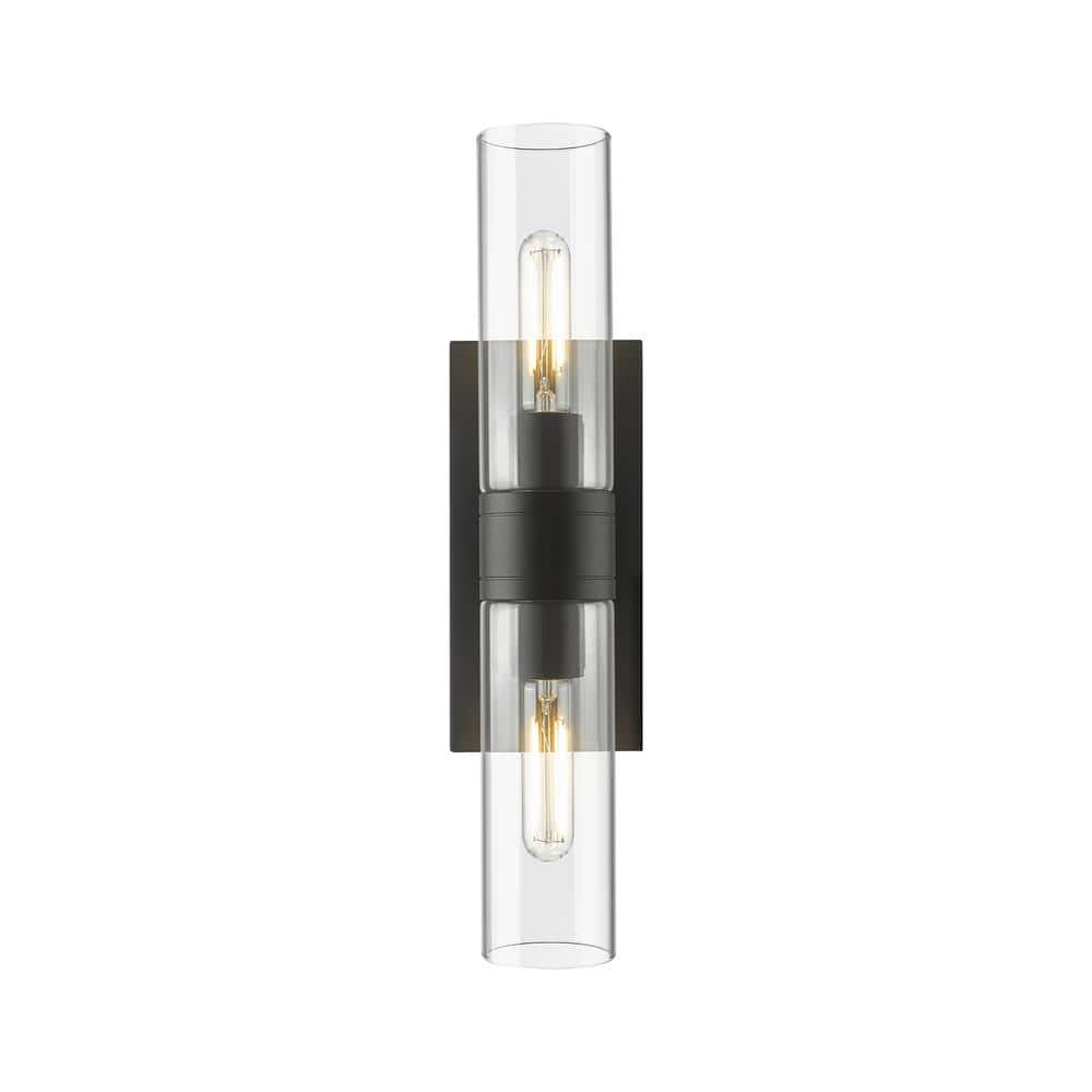 Ballston Urban 18 in. 2-Light Matte Black Vanity Light with Glass Shade price history on PriceWatchPro