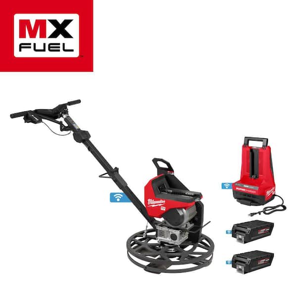 Milwaukee MX FUEL Lithium-Ion Cordless 24 in. Walk-Behind Edging Trowel Kit with (2) FORGE HD12.0 Batteries and (1) Super Charger
