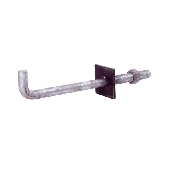 Grip-Rite 1/2 in. x 10 in. Galvanized Anchor Bolt with Nuts and Square Washers (50-Pack)