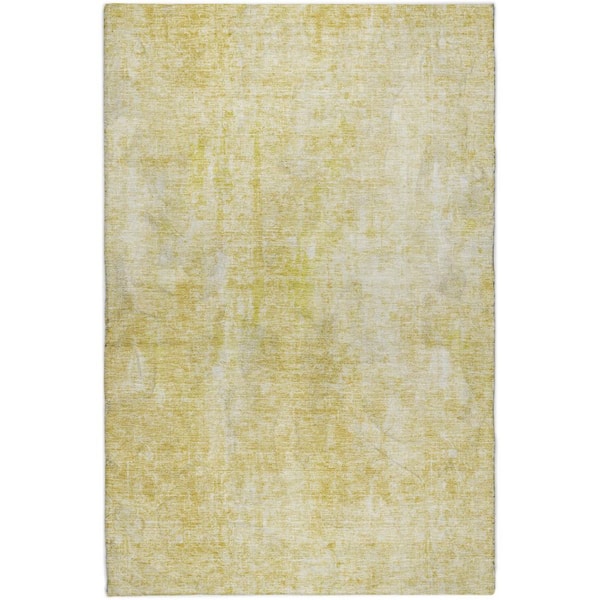 Dream Shag Premium Machine Washable Abstract ADS656 Gold 5 ft. x 7 ft. 6 in. Area Rug