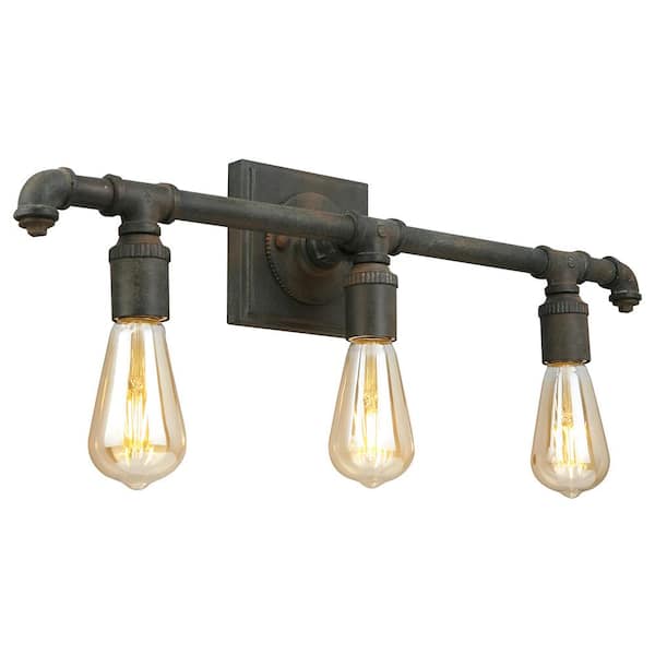 Eglo Wymer 23.11 in. W x 5.51 in. H 3-Light Zinc Bathroom Vanity Light with Open Bulbs