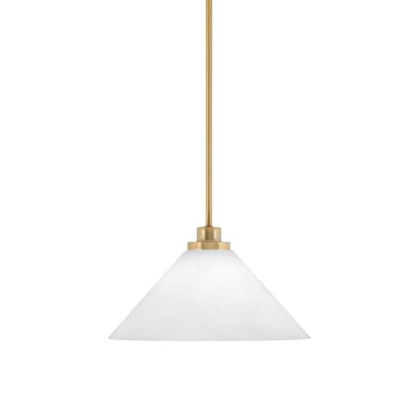 ●ONE BRILLIANT● MonroeOB430Black Brown Monroe-OB430-Black Monroe 100-Watt 1-Light Brass Shaded Pendant Light Mini