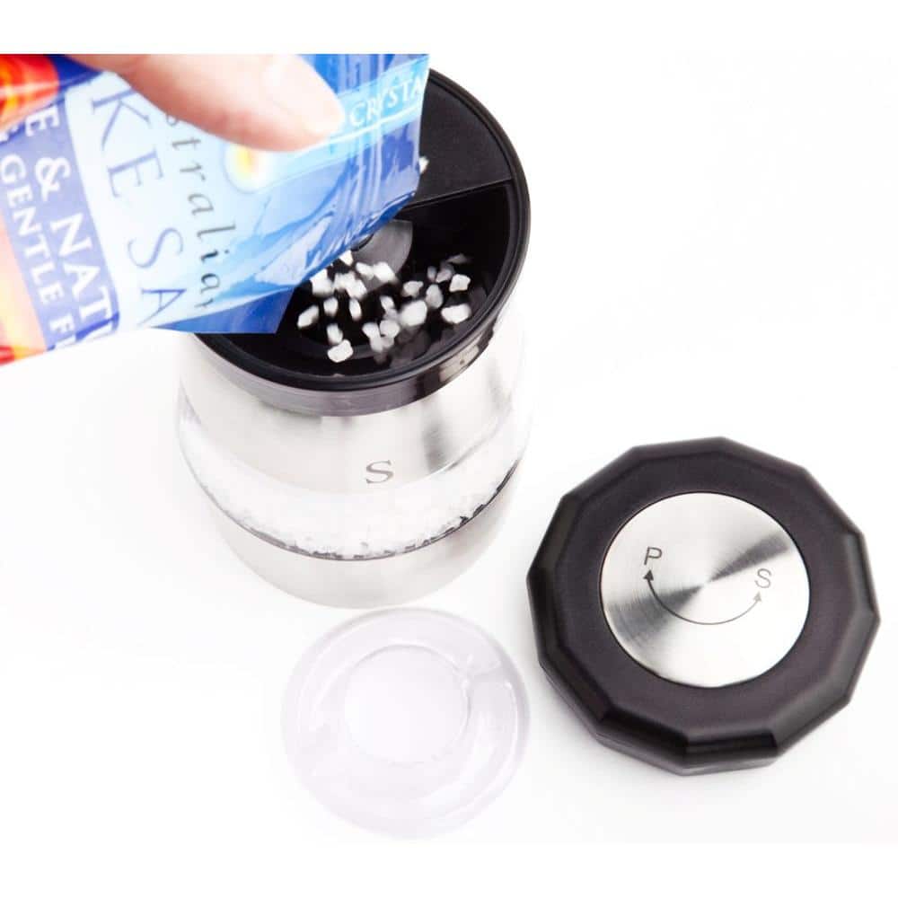 Stainless Steel Dual Chamber Salt and Pepper Grinder