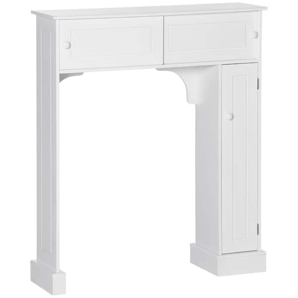 35 in. W x 9 in. D x 41 in. H White Freestanding Over-The-Toilet Bathroom Linen Cabinet