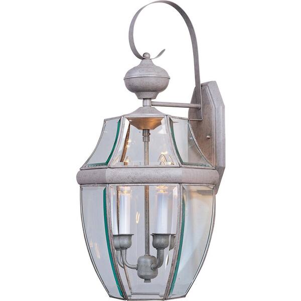 Maxim Lighting South Park 12 in. W 3-Light Burnished Outdoor Wall Lantern Sconce