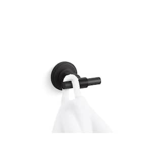 Torrington Wall Mounted Knob Robe/Towel Hook in Matte Black