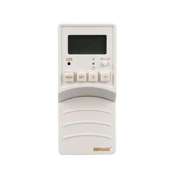 Woods Indoor Flip-Switch Battery Operated Digital Light Switch Timer, White