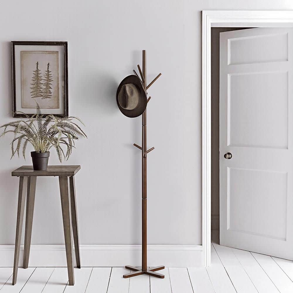 Brown Racks Lazzara Blasey 70 in. Solid Wood Coat Rack in Dark Brown Finish 4640DBR ...