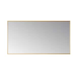 Viella 60 in. W x 32 in. H Rectangular Aluminum Framed Wall Bathroom Vanity Mirror in Gold