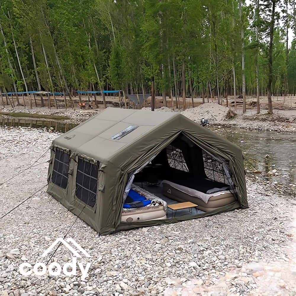 USパップテント coody 11 ft. x 12 ft. Inflatable Tent Glamping Tents for 6Person