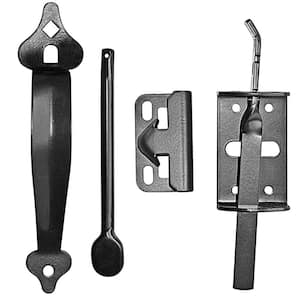 6 in. Black Heavy-Gauge Galvanized Steel Ornamental Thumb Latch (24-Pack)