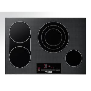 30 in. Radiant Electric Cooktop in Black with 4 Elements including Tri-Ring Element