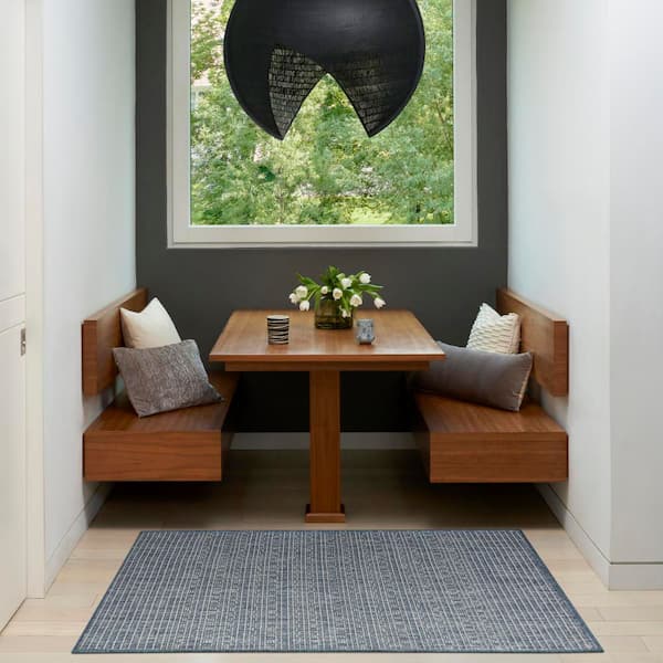 Tulum Denim 2 ft. x 3 ft. All-Over Design Contemporary Area Rug