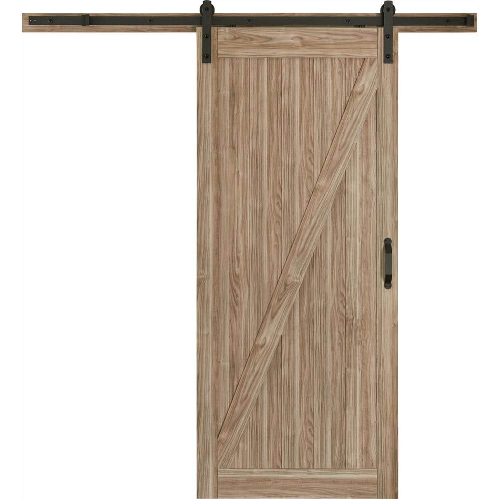Masonite 36 in. x 84 in. 1 Panel Z-Bar Ash Gray Finished Composite Interior  Sliding Barn Door Slab with Hardware Kit 17118 - The Home Depot