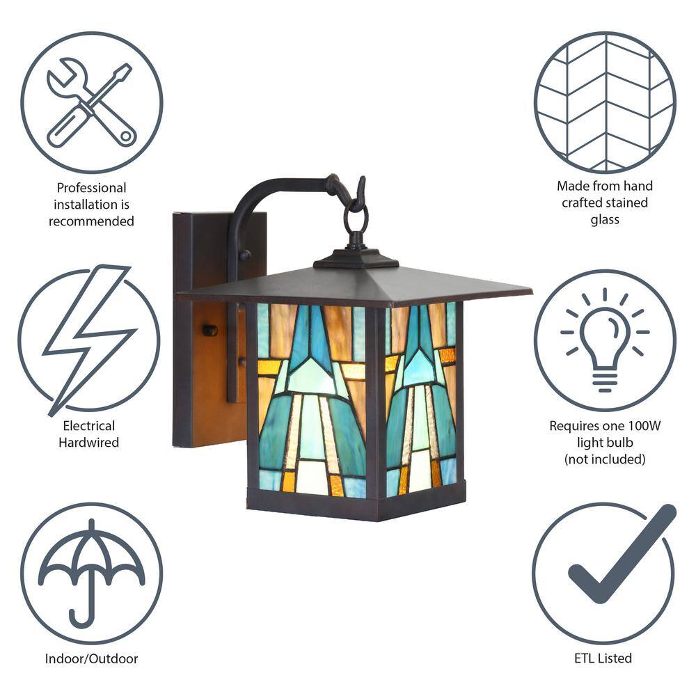 Elegant Bronze Mission-Style Outdoor Wall Lantern Sconce