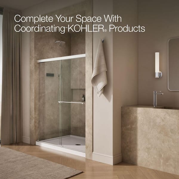 KOHLER Revel 59.625 in. W x 70 in. H Sliding Frameless Shower Door