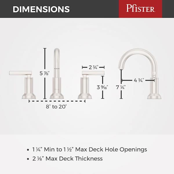 Pfister Capistrano Rubinetto Per Lavabo Bagno – 20 Cm, 2 Maniglie, 3 Fori – Finitura Oro Spazzolato – LF049CSOBG - 6