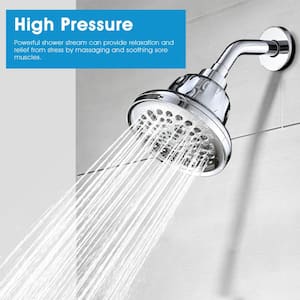 7-Spray Patterns 5.5 in. Wall Mount Rain Fixed Shower Head in Chrome