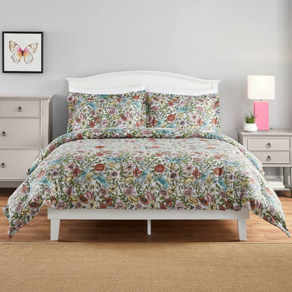 StyleWell Emme 3-Piece Multi-Color Bright Floral Full/Queen Comforter Set  YYBTC0707 F/Q - The Home Depot
